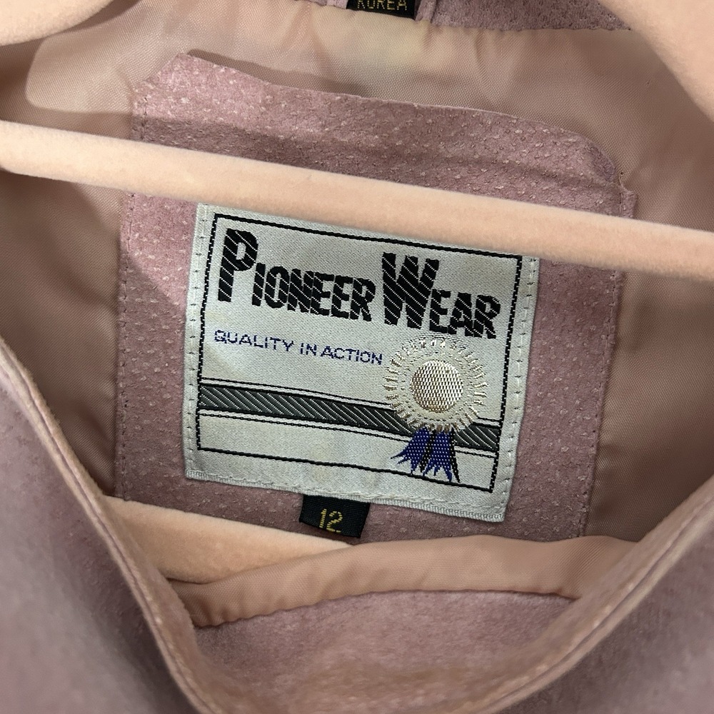 Vintage Pioneer Wear Suede Western Fringe Jacket & Skirt Women's 12 Pink Leather - Picture 8 of 16